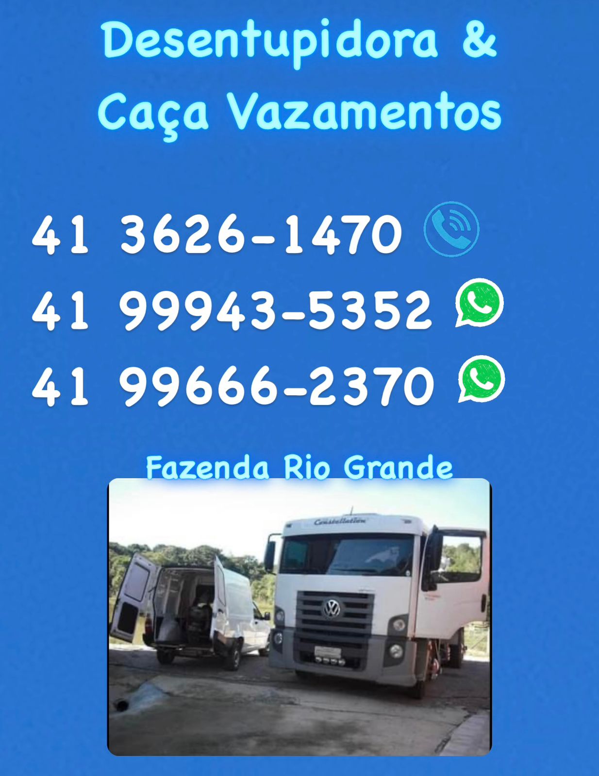 Desentupidora Fazenda Rio Grande (41) 3626-1470